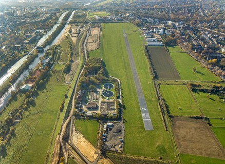 Aerial photo, Lippe reconstruction Hamm, Lippe floodplain recreation area, City of Hamm, Lippe