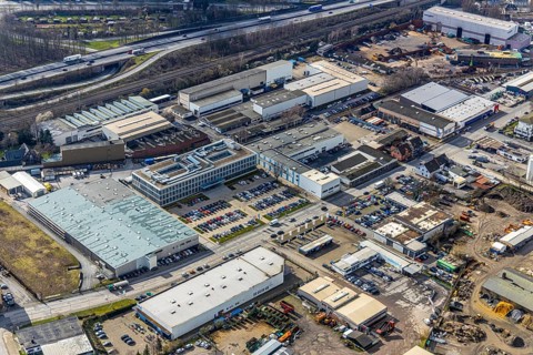 Aerial photo, Vulkan plant, industrial area between motorway A42 / federal road B226 and