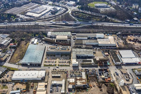 Aerial photo, Vulkan plant, industrial area between motorway A42 / federal road B226 and
