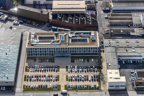 Aerial photo, Vulkan plant, industrial area between motorway A42 / federal road B226 and