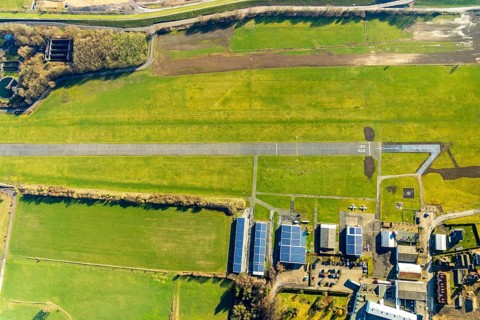 Aerial photo, Lippewiesen, reconstruction of Lippe meadows between Hamm-Lippewiesen airfield and