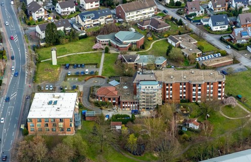 Aerial view, Evangelisches Altenheim Hamm, Amalie-Sieveking-Haus, extension building site, Hamm,