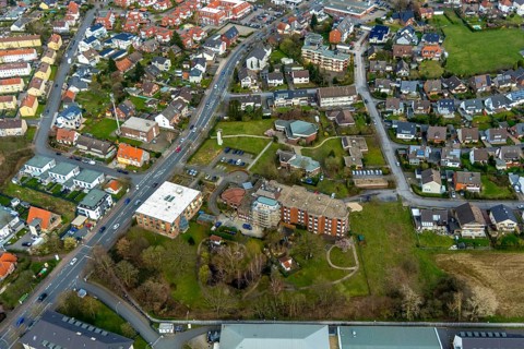 Aerial view, Evangelisches Altenheim Hamm, Amalie-Sieveking-Haus, extension building site, Hamm,