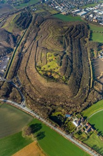 Aerial view, Kissinger Höhe, slag heap, Hamm, Ruhr area, North Rhine-Westphalia, Germany, spoil
