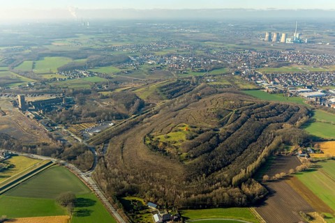 Aerial photo, Kissinger Höhe, slag heap, Humbert-Halde, Hamm, Ruhr area, North Rhine-Westphalia,