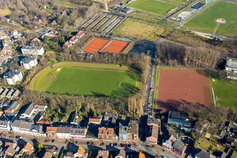Aerial view, Glück-Auf-Stadion, Lippepark Hamm - Schacht Franz, Herringen, Hamm, Ruhr area, North
