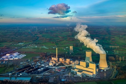 Aerial view, RWE power plant Westfalen, Schmehausen, power plant shutdown, Uentrop, Hamm, Ruhr