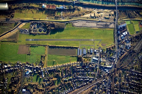 Aerial photo, Hamm-Lippewiesen airfield, Lippe reconstruction, Hamm on the water, Datteln-Hamm