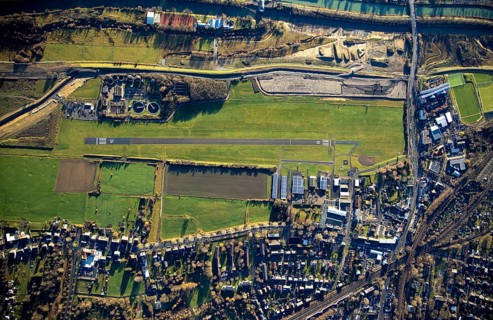 Aerial photo, Hamm-Lippewiesen airfield, Lippe reconstruction, Hamm on the water, Datteln-Hamm