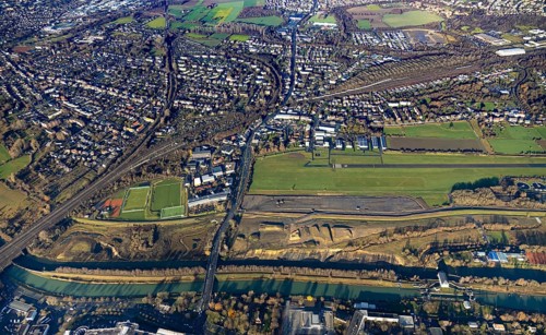 Aerial photo, Hamm-Lippewiesen airfield, Lippe reconstruction, Hamm on the water, Datteln-Hamm
