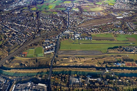 Aerial photo, Hamm-Lippewiesen airfield, Lippe reconstruction, Hamm on the water, Datteln-Hamm