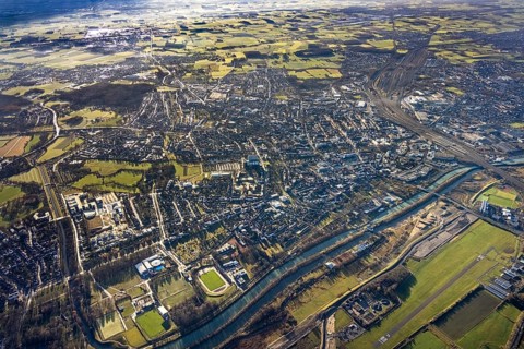 Aerial photo, Hamm-Lippewiesen airfield, Lippe reconstruction, Hamm on the water, Datteln-Hamm