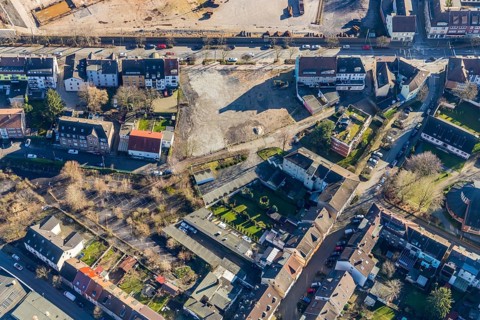 Aerial view, Wilhelmstraße, Hamm, Ruhr area, North Rhine-Westphalia, Germany, DE, Europe, property