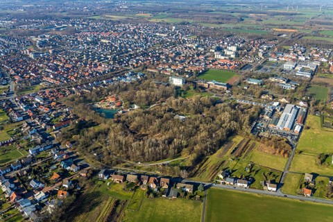 Aerial view, Maximilianpark Hamm, construction site renewal, Braam-Ostwennemar, Hamm, Ruhr area,