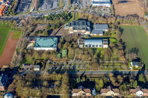 Aerial photo, Freiherr-vom-Stein-Gymnasium, Werries, Hamm, Ruhr area, North Rhine-Westphalia,