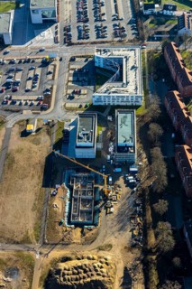 Aerial view, new development area SCI:Q Living, ParacelsusPark, Hamm-Lippstadt University,