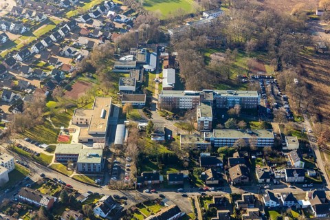 Aerial view, LWL-Universitätsklinik Hamm, Hamm, Ruhr area, North Rhine-Westphalia, Germany, DE,