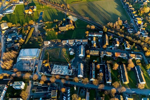 Aerial view, Selmiger Heide, new development area Manfred-Billinger-Straße, Weetfelder Straße,