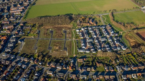 Aerial view, residential park Schulze-Everding, 2nd construction phase, new construction area,