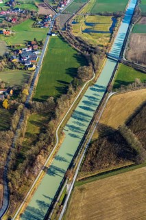 Aerial view, Living and living, Alter Uentroper Weg, Datteln-Hamm-Kanal, Haaren, Hamm, Ruhr area,