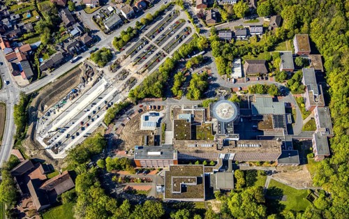 Aerial view, hospital We have updated our terms of use. Familiarise yourself with them