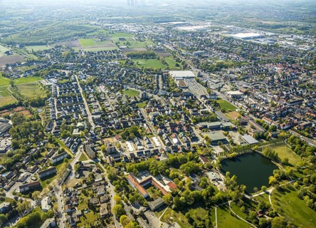 Aerial view, Hamm-Westen, building area Auf der Geist, semi-detached houses, Hamm, Ruhr area, North