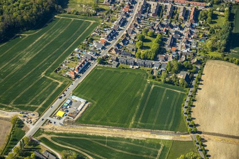 Aerial view, pipeline in the south of Bockum-Hövel, Hamm, Ruhr area, North Rhine-Westphalia,