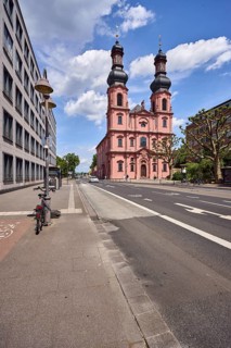 St. Peter church, double tower, onion tower, Rococo style, general architecture, modern buildings,