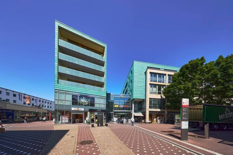 Römerpassage, shopping center, pedestrian zone, residential buildings and commercial buildings,