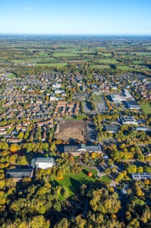 Aerial view, construction section of the Green Environmental Axis at Maxipark, construction site