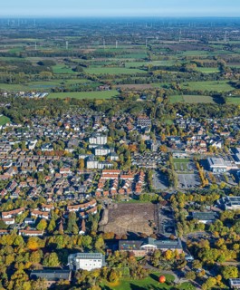 Aerial view, construction section of the Green Environmental Axis at Maxipark, construction site