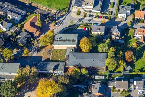 Aerial view, Alfred Delp School (Adshamm) Westtünnen, Rhynern district, Hamm, Ruhr region, North