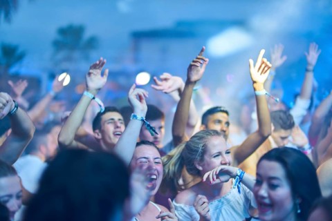 EDITORIAL and NEWS ONLY, nightlife event party guests of edm dance music DJ Afrojack performing