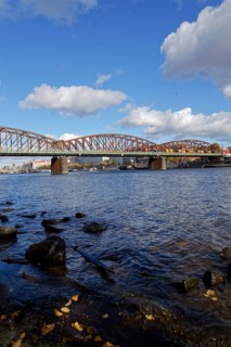 Old Vysehrad railway bridge linking the Nusle Valley with Smichov, Vyton, Prague, Czech Republic