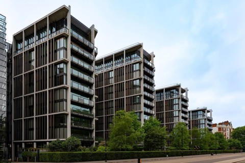 London, United Kingdom - 15 May 2025: Luxury modern residential architecture: exclusive high-rise