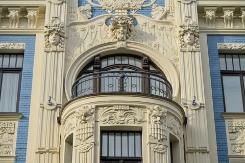 Art Nouveau residential building, Art Nouveau district, Alberta iela 8 - home of Michail