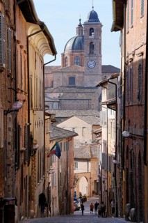 View of Convento San Francesco from Porta San Lucia, Urbino, Pesaro and Urbino Province, Marche,