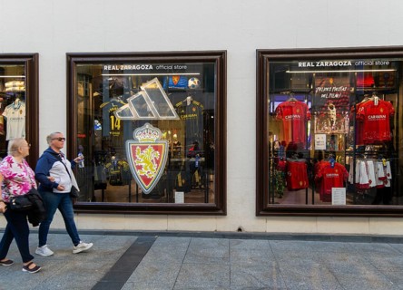 Official store shop for Real Zaragoza football club, Calle de Alfonso I, Zaragoza, Aragon, Spain