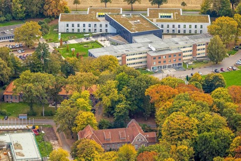 Aerial view, LVR-Klinik Bedburg-Hau, LVR-Klinik Bedburg-Hau Department of Adult Psychiatry, Autumn