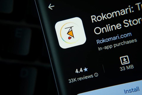 Dhaka, Bangladesh- 27 July 2025: Rokomari app from Google Playstore is displayed on a smartphone