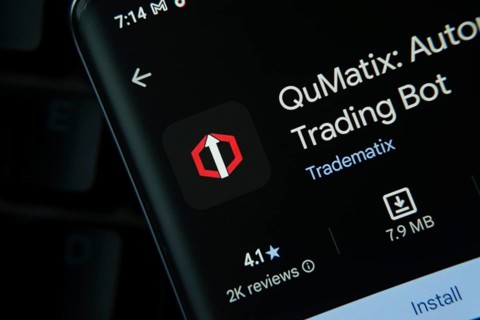 Dhaka, Bangladesh- 27 July 2025: QuMatix app from Google Playstore is displayed on a smartphone