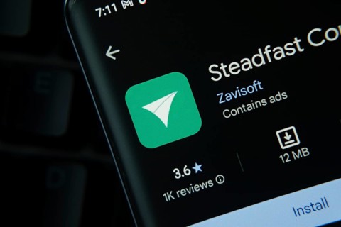 Dhaka, Bangladesh- 27 July 2025: Steadfast app from Google Playstore is displayed on a smartphone