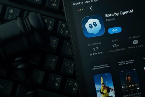 Dhaka, Bangladesh- 28 Oct 2025: An iPad displaying the Sora by OpenAI app against a judge's gavel