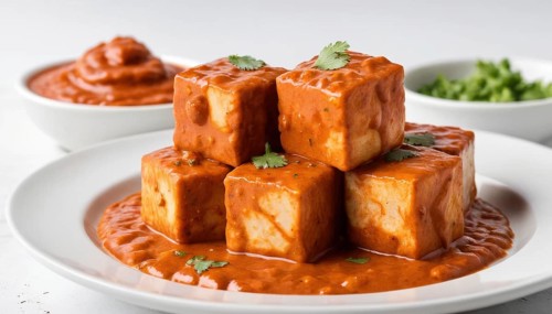 This image showcases a flavorful Indian dish, perfect for food blogs and culinary projects, AI