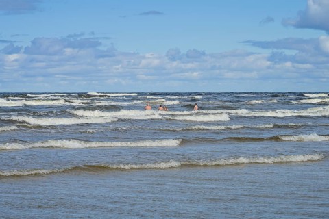 Baltic Sea bathing, beach, waves, Jurmala, Latvia