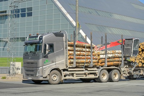 Timber truck, Latvian National Library, Riga, Latvia