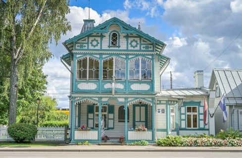 Museum, Poet Aspazija House, historic wooden house, Jurmala, Latvia