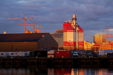 The Lilla Bommen building called Lipstick at harbor on Gota river bank on May 10, 2025 in