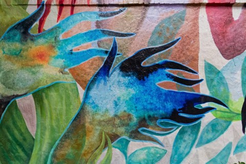 Urban area, wall painting, Montreal, Province of Quebec, Canada