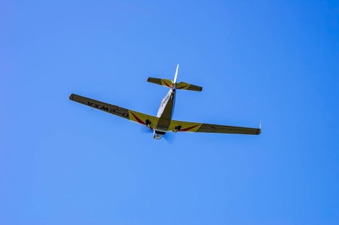A Moravan Zlin Z-526 aerobatic aircraft, registration D-EWXA, during a demonstration as part of an